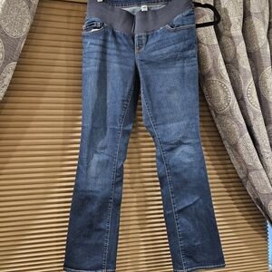 Old Navy Women's Dark Blue Maternity Low Full Panel Jeans